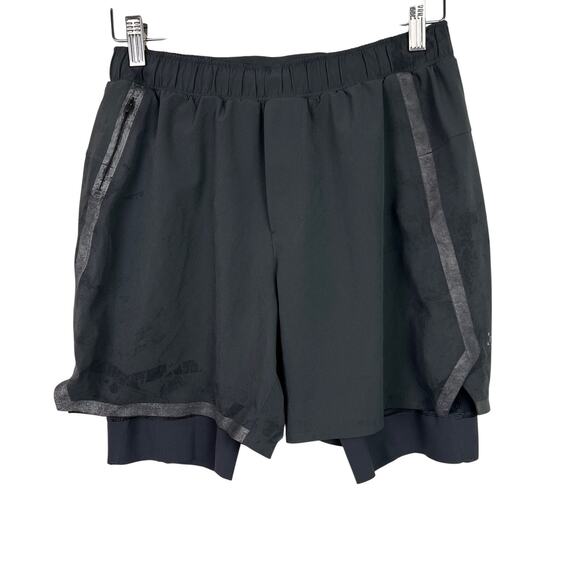 Lululemon Men's Size Medium Surge Lined Shorts 6" Dark Gray Pockets Running - Picture 1 of 9